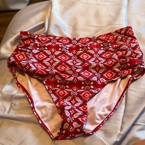 High waisted res printed bikini bottom sz m